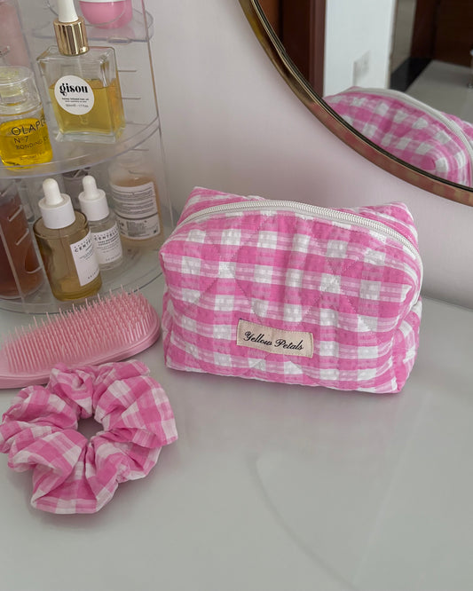 PINK GINGHAM POUCH