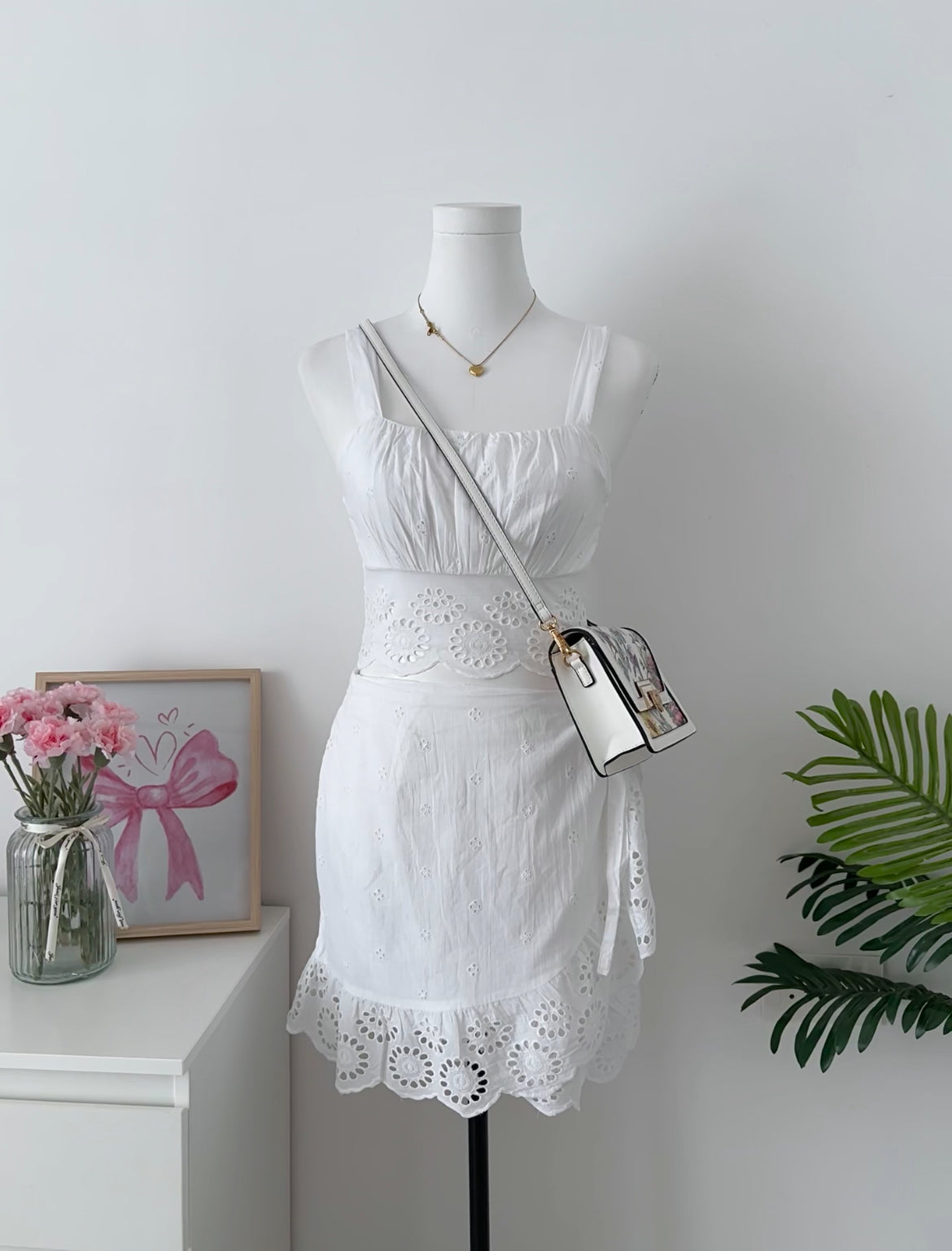 WHITE EYELET CO-ORD SET