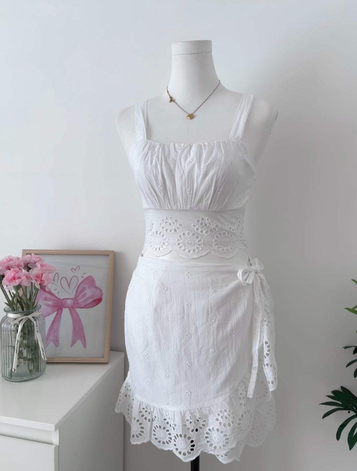 WHITE EYELET CO-ORD SET