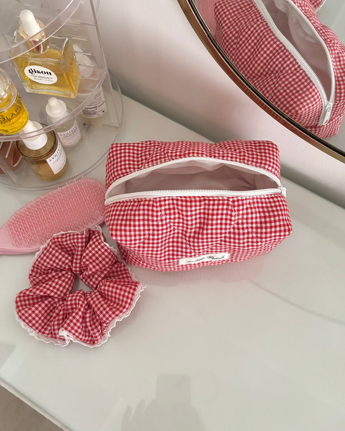 RED GINGHAM POUCH