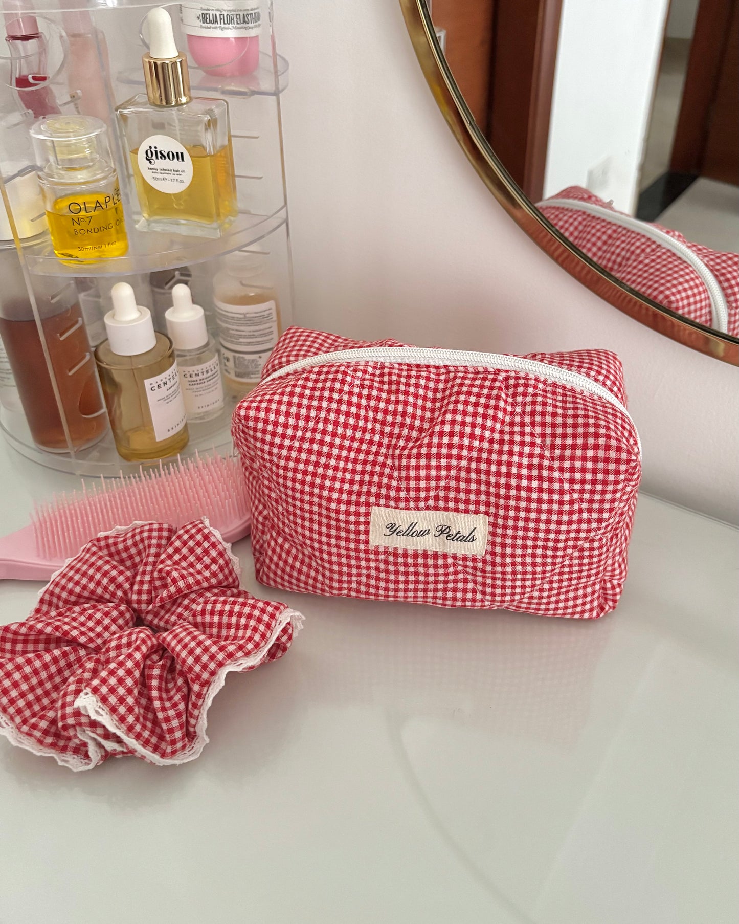 RED GINGHAM POUCH