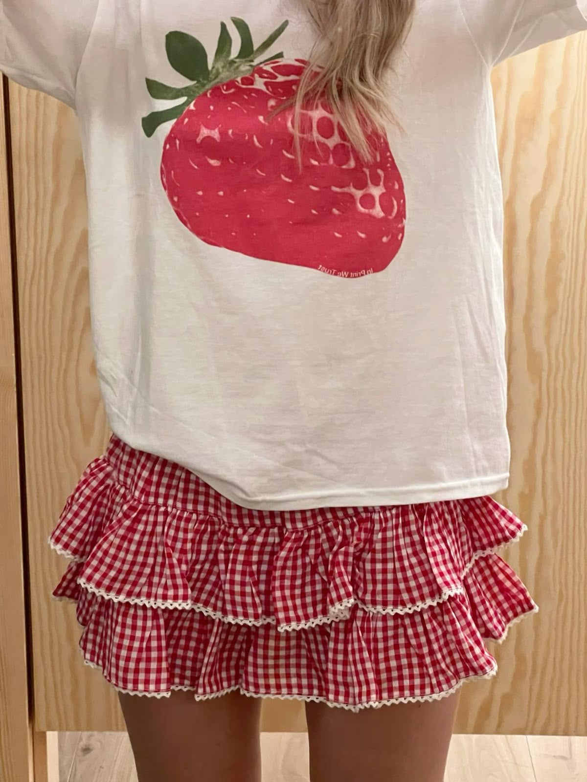 RED CHECK SKIRT